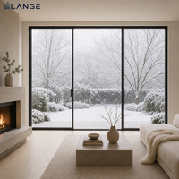 Porte coulissante en verre sur mesure Lange, cadre ultra-fin, résistance aux ouragans, économie d'énergie, porte coulissante en aluminium pour villa