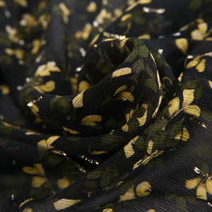 Flores de oro de 9,5 MM 98% siilk 2% metálico jacquard de tela de seda textil tela - Product Image 4