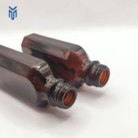 Offre Spéciale – Bouteille en Verre pour Huile Essentielle Marocaine Ambre 50ml 100ml, Flacon d'Huile Capillaire Marocaine avec Bouchon à Vis Noir