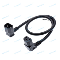 Câble d'alimentation à double angle de 90 degrés IEC 320 C14 mâle vers C13 femelle 0,6 m 10 A 250 V, rallonge PDU