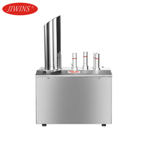 Mesin Pemoles Gelas Listrik Lima Sikat JIWINS, Mesin Pemoles Botol & Cangkir Anggur Stainless Steel Komersial untuk Hotel & Restoran 350-400