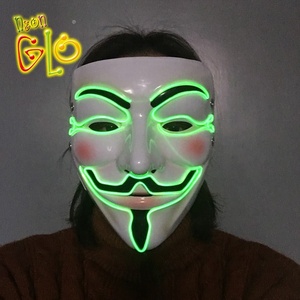 <span class=keywords><strong>Masque</strong></span> LED Lumineux <span class=keywords><strong>pour</strong></span> Cosplay d'Halloween, <span class=keywords><strong>Masque</strong></span> de Hacker, <span class=keywords><strong>Masque</strong></span> <span class=keywords><strong>V</strong></span> <span class=keywords><strong>pour</strong></span> <span class=keywords><strong>Vendetta</strong></span>, S'illumine lors des Soirées Rave et des Bals Masqués - Product Image 4