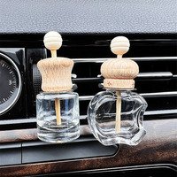 Diffuseur de parfum pour voiture en verre vide, forme carrée, 8 ml, pour désodorisant et parfum d'ambiance, avec clip de fixation pour grille d'aération
