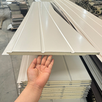 Panel Sandwich Dinding Atap Logam Ukiran Modern Harga Terbaik, Busa PU 16mm Kepadatan Tinggi, Tahan Api/Air, Ramah Lingkungan