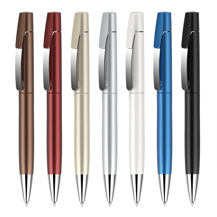 Metal pen clip rotary business simple ballpoint pen printing logo promotion gift gel pens wholesale manufacturer