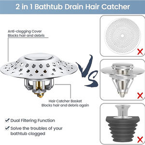 Siphon de sol escamotable en cuivre massif pour baignoire et lavabo, avec filtre à cheveux et anti-odeur, type <span class=keywords><strong>pieuvre</strong></span> - Product Image 2