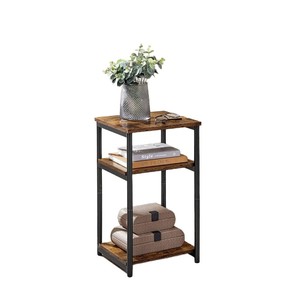 Mesa auxiliar informal para el hogar/mesa de centro, combinación de hierro y madera, estante de tres niveles para colocar junto a la cama, dormitorio/sala de estar - Product Image 5