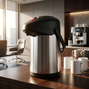 Carafe isotherme à double paroi en acier inoxydable de 2,5 L avec pompe, distributeur de café sous vide - Product Image 1