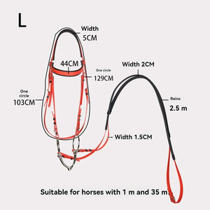 Ensemble complet de haute qualité fournitures équestres PVC Nylon rênes d'<span class=keywords><strong>eau</strong></span> bouche cheval mâcher haut Western circonférence licou pour la course - Product Image 6