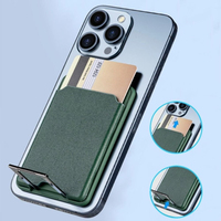 Nouveau porte-cartes magnétique en cuir avec support intégré invisible, multifonctionnel, universel, pliable, accessoire de bureau