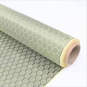 Tissu nid d'abeille hexagonal mélangé carbone aramide jaune 240 g/m² pour motos, parapluies d'extérieur, couvertures, accessoires pour sacs et chaussures - Product Image 1