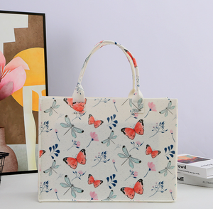 Sacs fourre-tout en feutre femmes léger Portable nouveau modèle sac à main Style luxueux grande impression imprimé Design sac à provisions sacs à main dames - Product Image 4