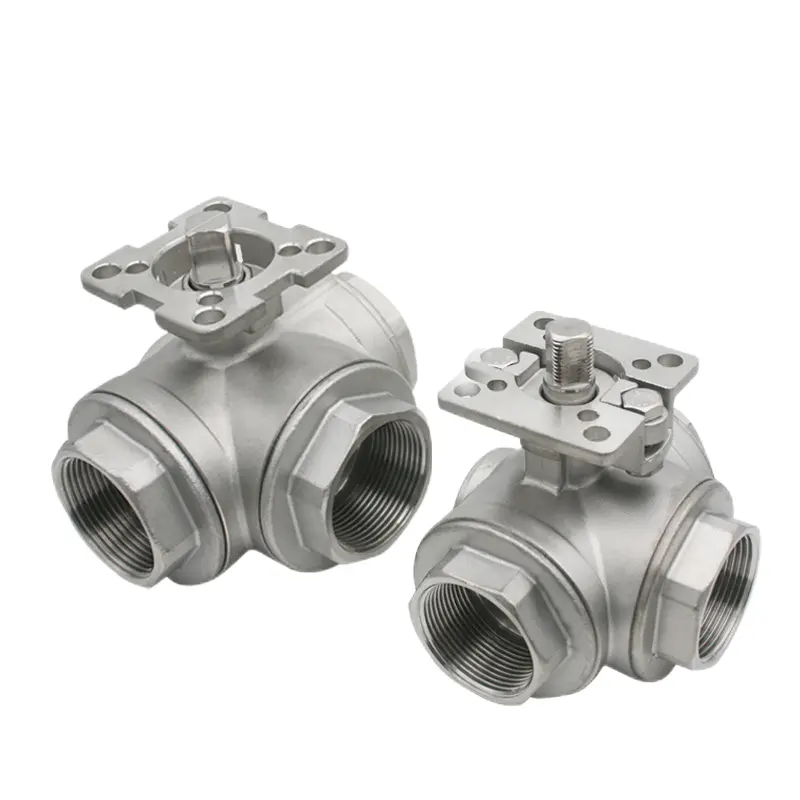L T Type High Mounting Female Manual Operated Ss304/316 Ss Three Way Stainless Steel Ball Valve