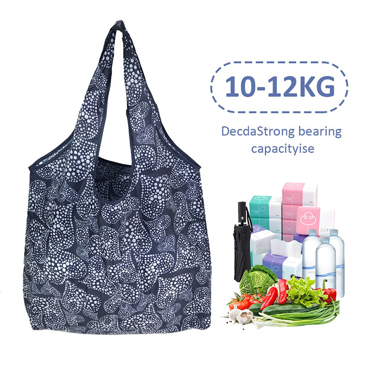 Reusable rpet shopping bag custom foldable tote bag for supermarket shopping