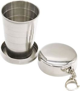 Taza Portátil Plegable de Acero Inoxidable para Camping y Viajes, con Cadena para Llaves - Product Image 5