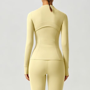 Chaqueta de Yoga Lulu para <span class=keywords><strong>Mujer</strong></span>, Elástica en Cuatro Direcciones, Cuello Ajustado, Cierre de Cremallera, Ecológica, de Secado Rápido, Lujosa, para Fitness, Agradable al Tacto, <span class=keywords><strong>Deportiva</strong></span> - Product Image 4