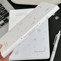 Carnet à couverture rigide personnalisé avec motif flocon de neige en feuille d'argent, journal avec citation imprimée, carnet de notes pour le bureau, l'école, cadeau, papeterie