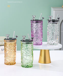 Tasse <span class=keywords><strong>à</strong></span> <span class=keywords><strong>eau</strong></span> en verre de 400ml, ours mignon, tasses <span class=keywords><strong>à</strong></span> café modernes de haute qualité avec <span class=keywords><strong>jolis</strong></span> couvercles et paille, nouvel arrivage - Product Image 5