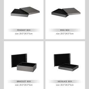 ODM Fancy Modern Jewelry Display Tray Velvet Stackable Jewelry Trays Custom Grey Jewelry Display Set - Product Image 5