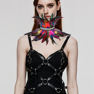 Femmes automne/hiver multicolore plume cou col Festival Punk Halloween <span class=keywords><strong>carnaval</strong></span> Costume fête Rave danse Costume - Product Image 5