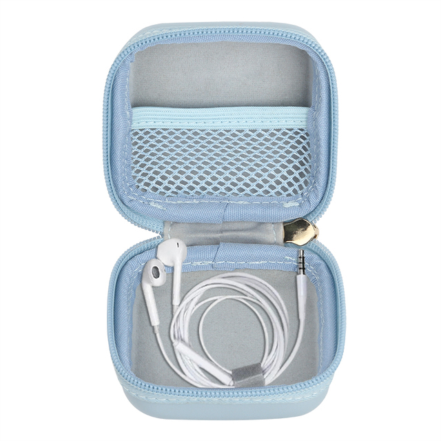 Custom Travel Waterproof Portable Zipper Wired Earphone Carrying Bag Hard Shell Eva Headphone Storage Cases For Airpods Case