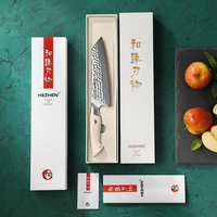 XINZUO Sharp Custom Damascus Staal Snijmes Japans Santoku-mes Duurzaam Wit G10 Handvat