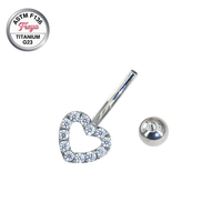 14G ASTM F136 Titan Bestseller Zirkon Diamant Piercing Herz Schmetterling Teufel Bauchnabelpiercing Bauchnabelringe Schmuck