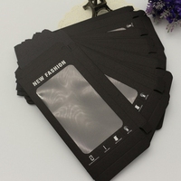 Cajas de papel negro impresas con logotipo personalizado Embalaje con ventana transparente Caja de caja de teléfono celular al por menor Embalaje