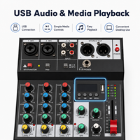 Mini console de mixage audio professionnelle USB en métal à 4 canaux avec effets intégrés pour la production musicale