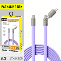 Nouveau Câble Plat en Silicone 2-en-1 240W PD3.1 Anti-Emmêlement à Charge Rapide pour Smartphone et Ordinateur Portable, Logo OEM, Vente en Gros 2026