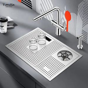 Asras SUS304 fregadero de cocina hecho a mano taza enjuagadora rociador de agua grifo de cocina fabricante 5338X diseño gráfico moderno cepillado - Product Image 1