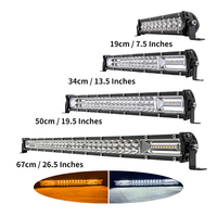 7 pouces 14 pouces 20 pouces 26 pouces Double rangée LED barre lumineuse de travail blanc ambre Combo faisceau auxiliaire conduite lampe pour camion pick-up ATV