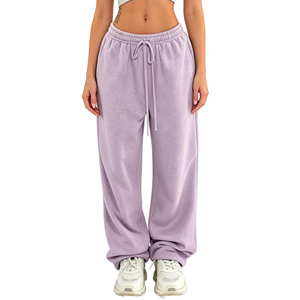 Pantaloni da <span class=keywords><strong>donna</strong></span> all'ingrosso in cotone <span class=keywords><strong>oversize</strong></span>, casual, stile <span class=keywords><strong>jogger</strong></span>, a gamba larga, vestibilità ampia, streetwear alla moda - Product Image 4