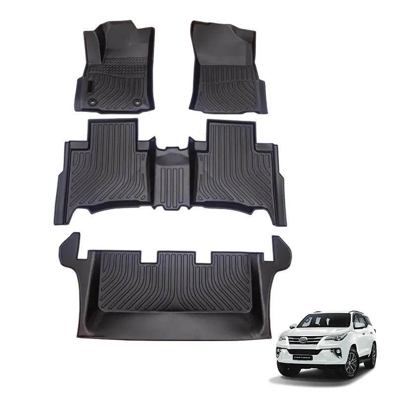 Tapetes profundos para carros, tapetes para porta-malas de Toyota Fortuner Innova Avanza Yaris, tapetes TPE para pés de carros