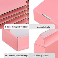 Boîtes d'expédition roses personnalisées, petites, durables, en carton ondulé, pour l'expédition, les cadeaux, l'envoi postal et l'emballage