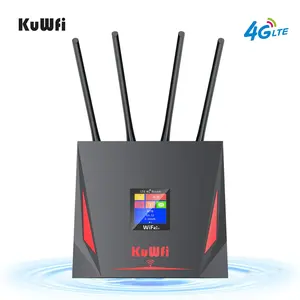 1.1GB de dados móveis KuWFi roteador sem fio 300Mbps 4G serviços de voz 10 usuários portátil 4G LTE wifi router com slot para cartão sim