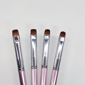 Nouvel Arrivage <span class=keywords><strong>Pinceau</strong></span> à ongles rose vif à manche métallique pour artiste de beauté, pour nail art français, design <span class=keywords><strong>One</strong></span> <span class=keywords><strong>Stroke</strong></span>, pour acrylique, outil à effet froissé - Product Image 4
