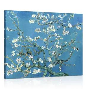 Mandel blüte Blau Moderne Blumen Handgemalte Wand kunst Ölgemälde Van Gogh Poster