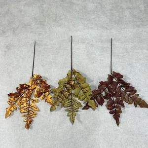 2024 Popular Autumn Color Artificial Dry Fern Leaves High Quality Silk Immortal Fern Leaves Scene Decoration Decoration