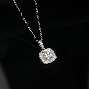 थोक इजी 925 स्टर्लिंग चांदी वर्ग लैब में उगाई हुई हीरे की पेलेंट हार ओम कस्टम ठीक गहने - Product Image 6