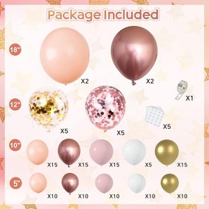 <strong>Nude</strong> Pastel Pink Metallic Gold Matte White <strong>Balloons</strong> Rose Gold <strong>Balloon</strong> Garland Arch Kit for Wedding Bridal Birthday Decorations - Product Image 4
