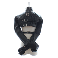 Hogtie Contraintes Camisole de force Jeux pour adultes Veste droite Harnais réglable Corps Bondage Gear Bande Fetish Retaining Gear