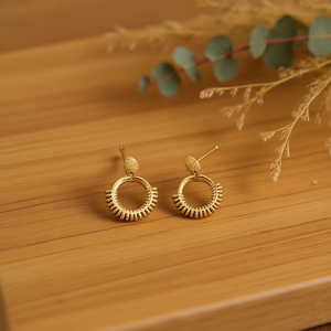 Orecchini Vintage a Doppio Strato in Acciaio Inossidabile, Gioielli alla Moda - Product Image 2