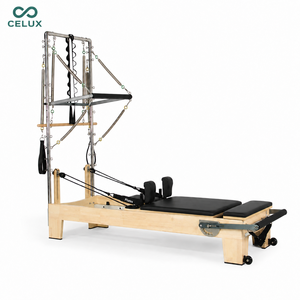 Reformer <span class=keywords><strong>de</strong></span> Pilates Profesional <span class=keywords><strong>de</strong></span> Madera <span class=keywords><strong>de</strong></span> <span class=keywords><strong>Roble</strong></span>, Ajustable, Duradero, Diseño Multifuncional, Ecológico, Seguro para Estudio <span class=keywords><strong>de</strong></span> Yoga y Salud - Product Image 1