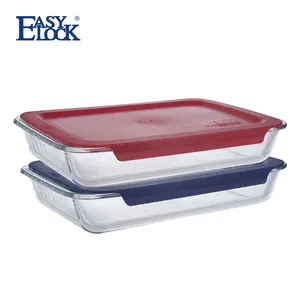 9x13/13x9 tùy chỉnh nhà chịu nhiệt hình chữ nhật lớn ovenproof Glass Baking món ăn/Pan/khay cho lò nướng với nắp