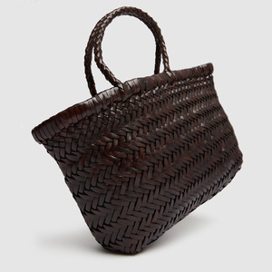 Custom High Quality Dragon Diffusion Bags Braided Leather Handmade Women Ladies PU Leather Woven <strong>Small</strong> <strong>Basket</strong> Tote Bag Handbag - Product Image 3