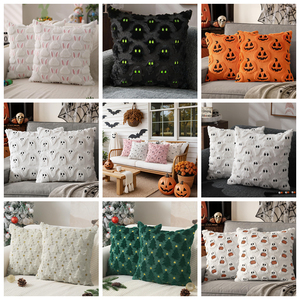 豪華 45×45cm クリスマス 刺繍 正方形 スローピローカバー タフティング 環境に優しい XMAS クッション 家庭 ホテル ソファ 装飾用 - Product Image 5