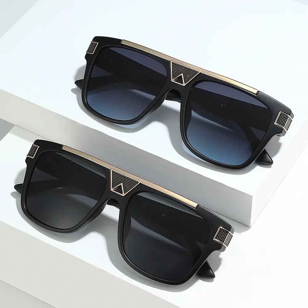 2024 Neues Modell übergroße retro-quadratische Sonnenbrille Großhandel Herren große Rahmen-Sonnenbrille und Damen-Sport-Sonnenbrille