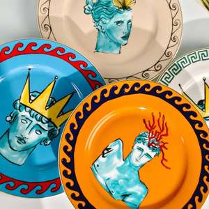 Assiette <span class=keywords><strong>en</strong></span> céramique Sea God, mug, autocollants créatifs, vaisselle occidentale, tasse de couple, décoration de la maison, vaisselle, coffret cadeau premium - Product Image 6