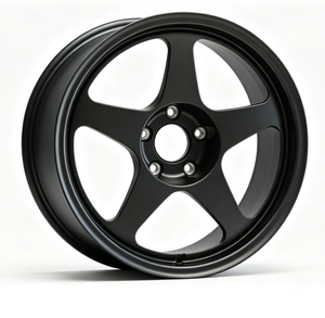 Rines Forjados Cóncavos Personalizados Estilo JDM en Negro Mate de 5 Radios de 17 y 18 Pulgadas para Autos de Alto Rendimiento Subaru WRX STI <span class=keywords><strong>Honda</strong></span> <span class=keywords><strong>Civic</strong></span> Type R - Product Image 1